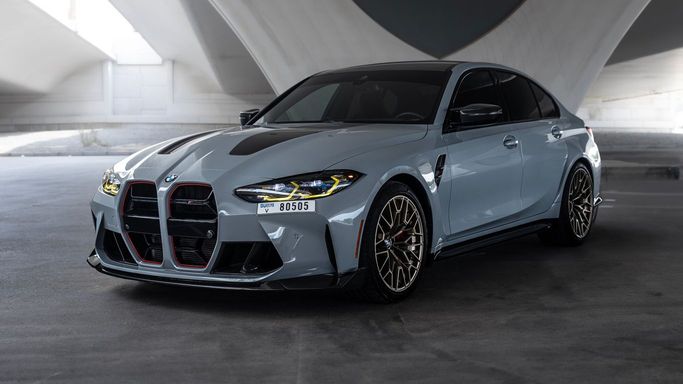 BMW M3 Competition Package VI (G80), 2024 седан спорт класса в Дубае от AVA car rental серый цвет | AUTO.AE