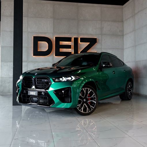 BMW X6 M III (F96) Facelift, 2024 sport suv 5 dr. for rent in Dubai by DEIZ, green color | AUTO.AE