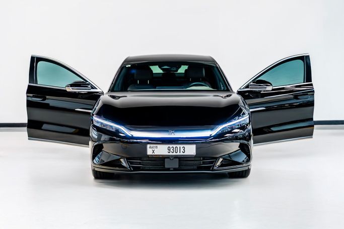 BYD Han I Facelift 2, 2025  sedan dm for rent in Dubai by POF RENTAL, black color | AUTO.AE