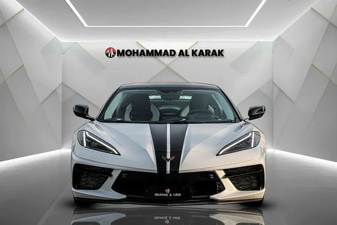 Used Chevrolet Corvette C8, 6.2 l, 2023 in Dubai by Mohammad Alkarak Motors, White color. European Specs | AUTO.AE