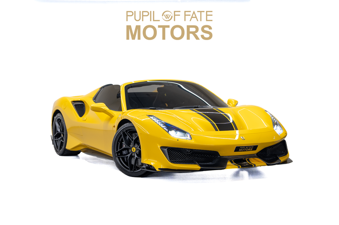 مستعمل Ferrari 488 Pista Spider, 3.9 لتر, 2019 في في دبي من PUPIL OF FATE MOTORS، اللون أصفر. المواصفات الأوروبية | AUTO.AE