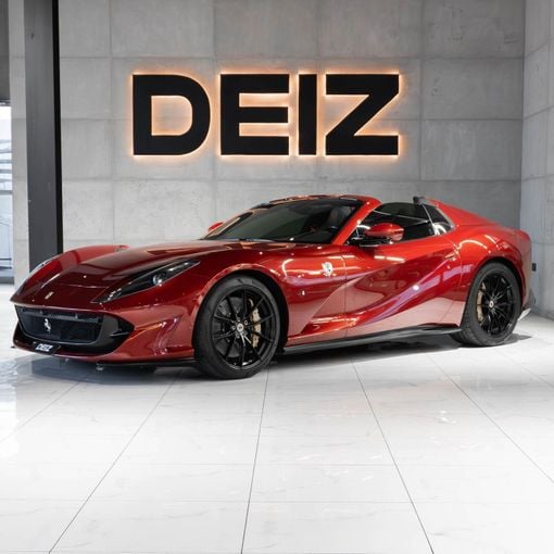 Ferrari 812, 2023 sport roadster gts for rent in Dubai by DEIZ, red color | AUTO.AE