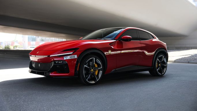 Ferrari Purosangue, 2024 sport suv 5 dr. for rent in Dubai by AVA car rental, red color | AUTO.AE