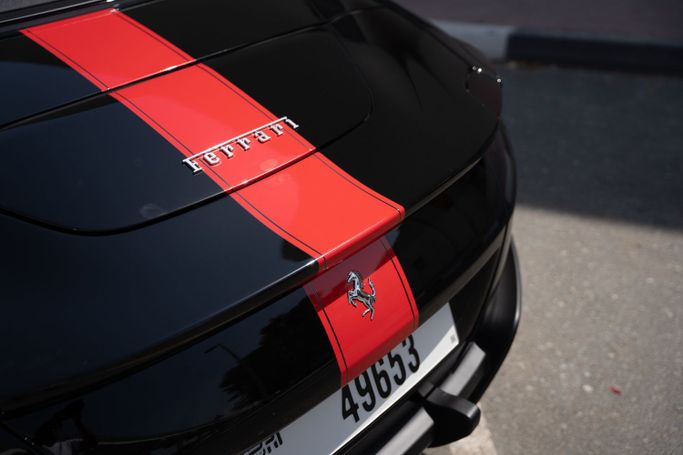 Ferrari Roma, 2024 кабриолет spider спорт класса в Дубае от POF RENTAL черный цвет | AUTO.AE