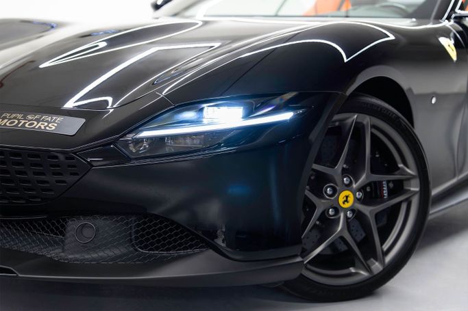 Used Ferrari Roma, 3.9 l, 2024 in Dubai by PUPIL OF FATE MOTORS, Black color. GCC Specs | AUTO.AE
