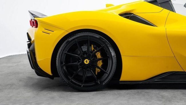 Used Ferrari SF90 Stradale Spider I, 4.0 l, 2022 in Dubai by Al Ain Class Motors, Yellow color. European Specs | AUTO.AE