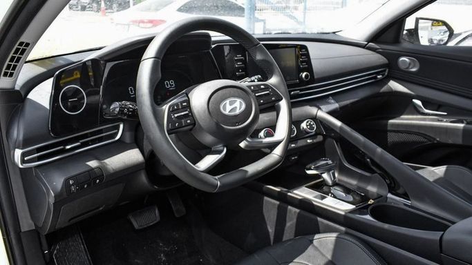 New Hyundai Elantra VII (CN7) Facelift, 1.6 l, 2023 in Dubai by Najem Motors, White color. Korean Specs | AUTO.AE