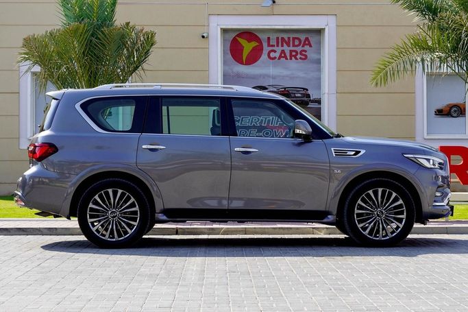Used Infiniti QX80 I Facelift 3, 5.6 l, 2020 in Dubai by Linda Cars, Grey color. GCC Specs | AUTO.AE