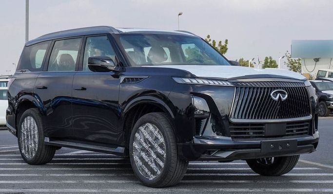 New Infiniti QX80 II, 3.5 l, 2025 in Dubai by Najem Motors, Black color. GCC Specs | AUTO.AE