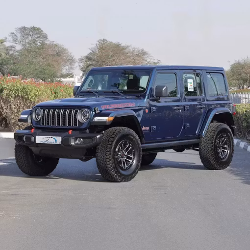 New Jeep Wrangler IV (JL) Facelift, 2.0 l, 2025 in Dubai by Auto Max Group, Light Blue color. GCC Specs | AUTO.AE