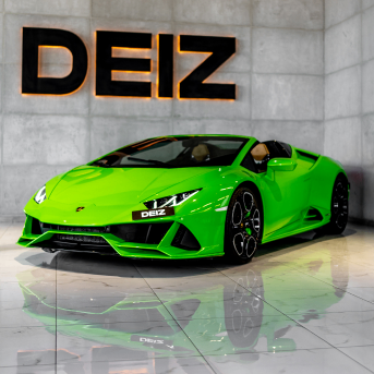 Lamborghini Huracán, 2022 sport roadster for rent in Dubai by DEIZ, green color | AUTO.AE