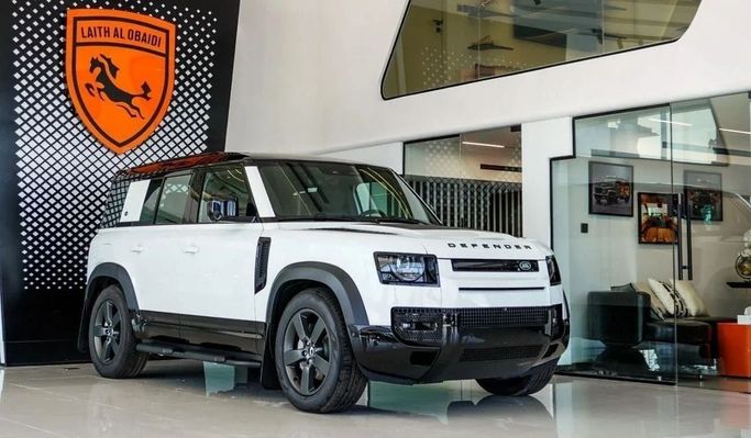 New Land Rover Defender 110 II, 3.0 l, 2024 in Dubai by Laith Alobaidi Motors, White color. European Specs | AUTO.AE
