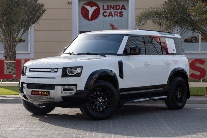Used Land Rover Defender 110 II, 2.0 l, 2022 in Dubai by Linda Cars, White color. GCC Specs | AUTO.AE