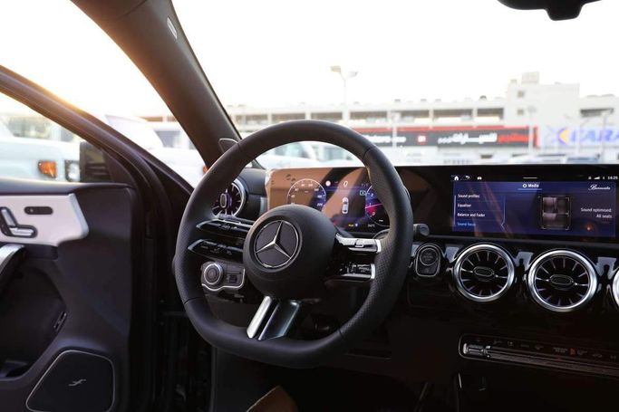 New Mercedes-Benz A-Class 200 IV (W177) Facelift, 1.3 l, 2025 in Dubai by F7 Motors, Black color. European Specs | AUTO.AE