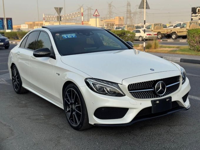 Used Mercedes-Benz C-Class AMG 43 AMG IV (W205), 3.0 l, 2016 in Dubai by Saeed Auto, White color. Japanese Specs | AUTO.AE