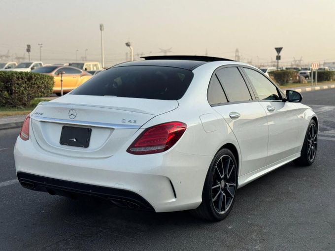 Used Mercedes-Benz C-Class AMG 43 AMG IV (W205), 3.0 l, 2016 in Dubai by Saeed Auto, White color. Japanese Specs | AUTO.AE
