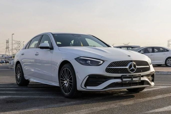 New Mercedes-Benz C-Class 200 V (W206), 1.5 l, 2025 in Dubai by Laith Alobaidi Motors, White color. Chinese Specs | AUTO.AE