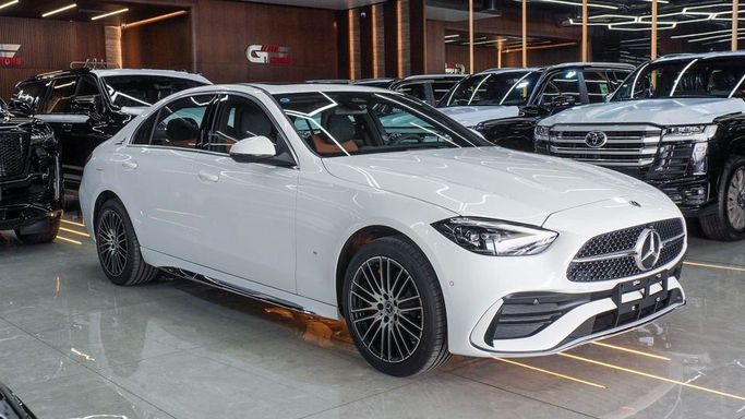 New Mercedes-Benz C-Class 200 L V (W206), 1.5 l, 2025 in Dubai by Najem Motors, White color. Chinese Specs | AUTO.AE