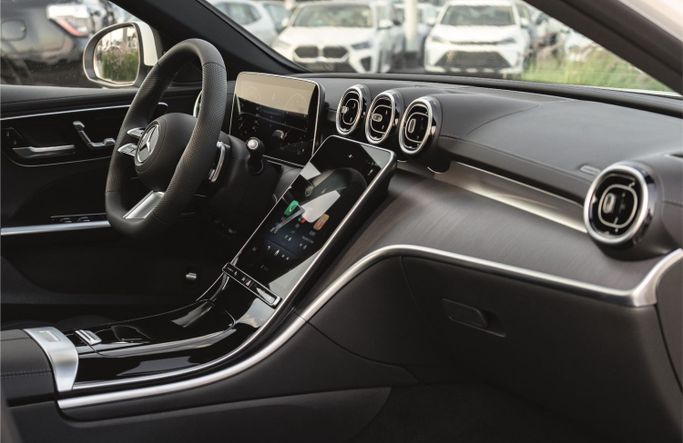 New Mercedes-Benz C-Class 200 L V (W206), 1.5 l, 2025 in Dubai by MENAMOTORS, White color. Chinese Specs | AUTO.AE