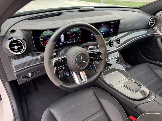 Used Mercedes-Benz E-Class AMG 63 AMG S V (W213) Facelift, 4.0 l, 2021 in Dubai by Saeed Auto, White color. Japanese Specs | AUTO.AE