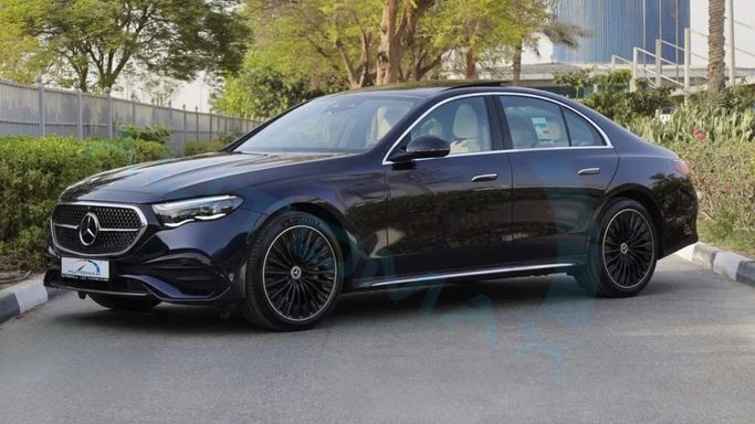 New Mercedes-Benz E-Class 260 L VI (W214, S214), 2.0 l, 2025 in Dubai by Auto Max Group, Navy Blue color. GCC Specs | AUTO.AE