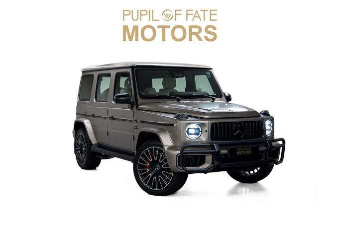 New Mercedes-Benz G-Class AMG 63 AMG II (W465) Facelift, 4.0 l, 2025 in Dubai by PUPIL OF FATE MOTORS, Grey color. GCC Specs | AUTO.AE