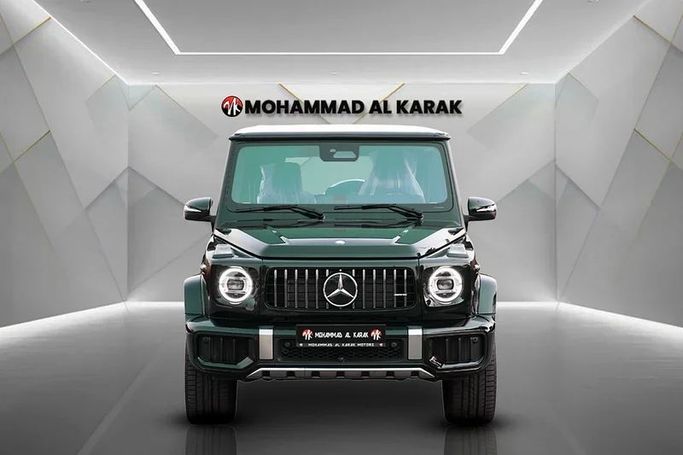 New Mercedes-Benz G-Class AMG 63 AMG II (W465) Facelift, 4.0 l, 2025 in Dubai by Mohammad Alkarak Motors, Green color. Korean Specs | AUTO.AE