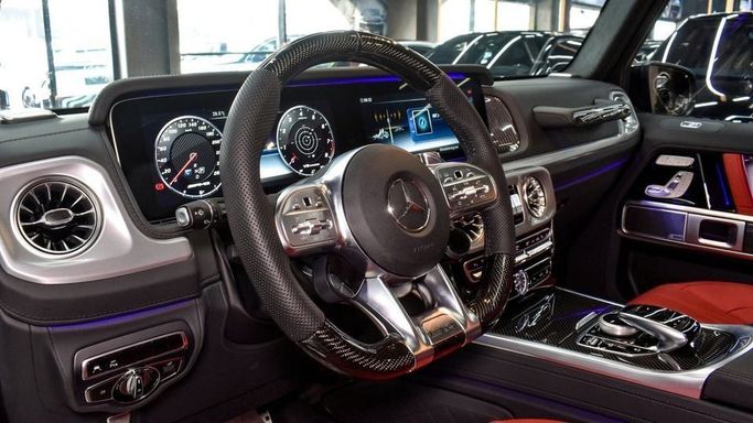 New Mercedes-Benz G-Class AMG 63 AMG II (W465) Facelift, 4.0 l, 2024 in Dubai by Najem Motors, Grey color. European Specs | AUTO.AE
