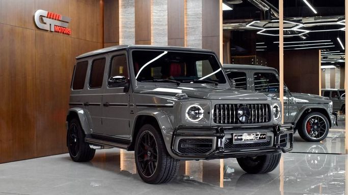 New Mercedes-Benz G-Class AMG 63 AMG II (W465) Facelift, 4.0 l, 2024 in Dubai by Najem Motors, Grey color. European Specs | AUTO.AE