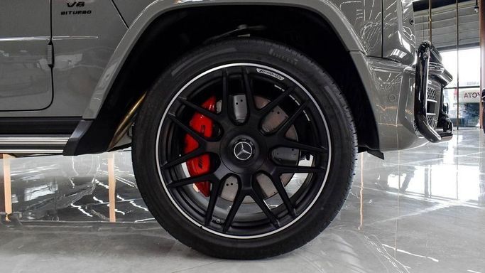 New Mercedes-Benz G-Class AMG 63 AMG II (W465) Facelift, 4.0 l, 2024 in Dubai by Najem Motors, Grey color. European Specs | AUTO.AE