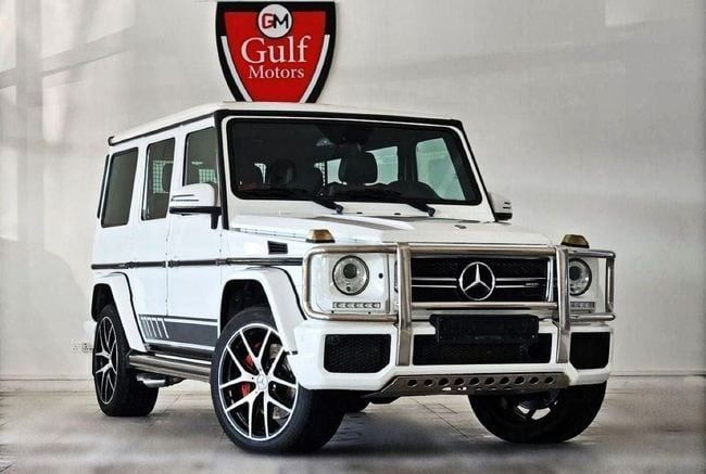 Used Mercedes-Benz G-Class AMG 63 AMG I (W463) Facelift 3, 5.5 l, 2017 in Dubai by Gulf Motors, White color. GCC Specs | AUTO.AE