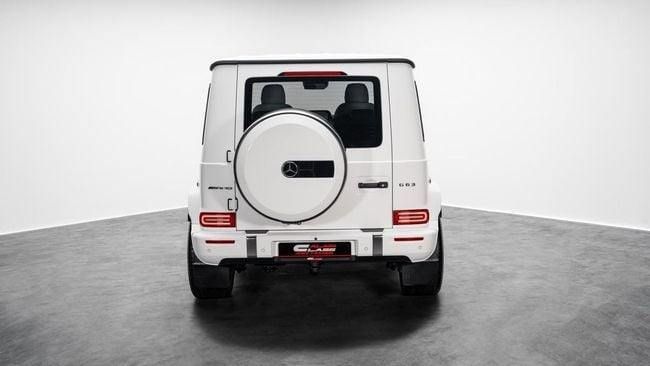 Used Mercedes-Benz G-Class AMG 63 AMG II (W465) Facelift, 4.0 l, 2025 in Dubai by Al Ain Class Motors, White color. GCC Specs | AUTO.AE