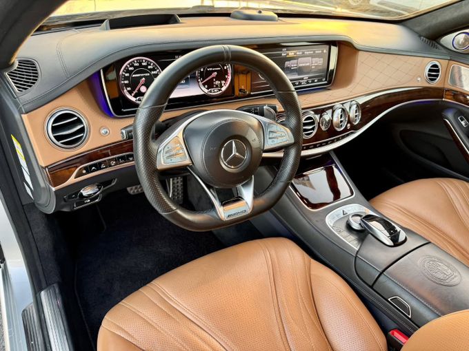 Used Mercedes-Benz S-Class AMG 63 AMG III (W222, C217), 5.5 l, 2015 in Dubai by Saeed Auto, Silver color. Japanese Specs | AUTO.AE