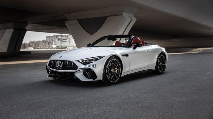 Mercedes-Benz SL-Class AMG IV (R232), 2022 sport roadster sl 63 for rent in Dubai by AVA car rental, white color | AUTO.AE