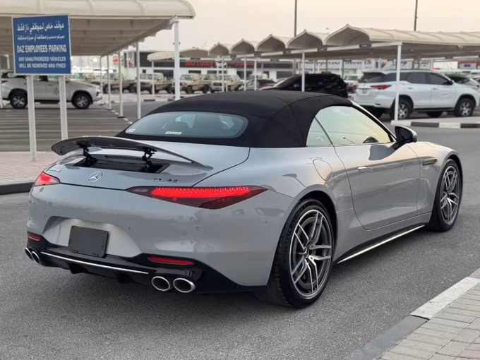 Used Mercedes-Benz SL-Class AMG 43 AMG IV (R232), 2.0 l, 2023 in Dubai by Saeed Auto, Silver color. Japanese Specs | AUTO.AE