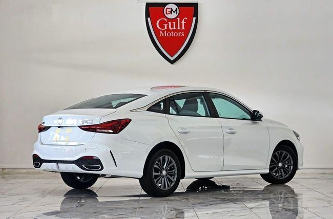 New MG 5 II Facelift, 1.5 l, 2025 in Dubai by Gulf Motors, White color. Chinese Specs | AUTO.AE