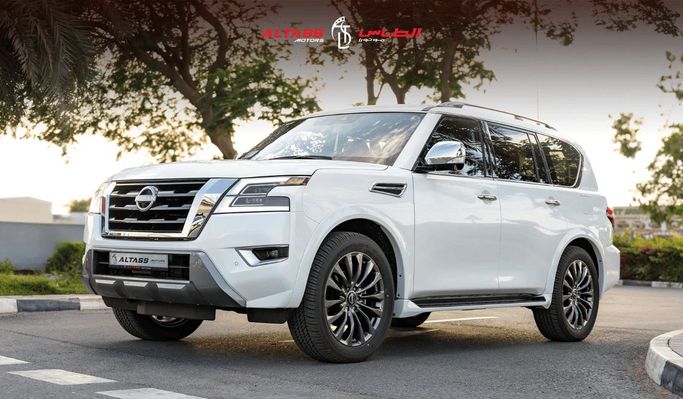 New Nissan Armada II Facelift, 5.6 l, 2024 in Dubai by Altass Motors, White color. American Specs | AUTO.AE