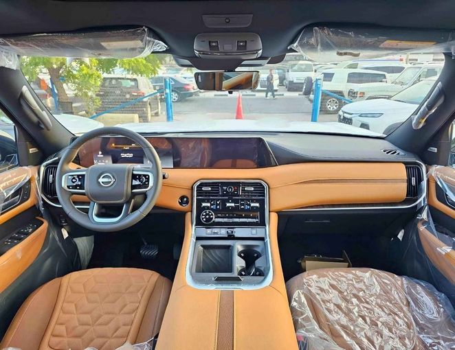 New Nissan Patrol VII (Y63), 3.8 l, 2025 in Dubai by SK Motors, Black color. GCC Specs | AUTO.AE