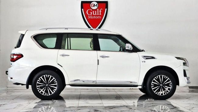 Used Nissan Patrol VI (Y62), 5.6 l, 2013 in Dubai by Gulf Motors, White color. GCC Specs | AUTO.AE