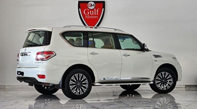 Used Nissan Patrol VI (Y62) Facelift, 5.6 l, 2015 in Dubai by Gulf Motors, White color. GCC Specs | AUTO.AE
