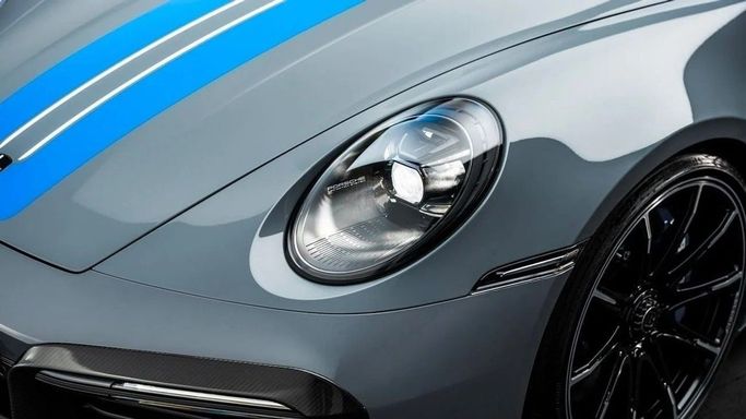 New Porsche 911 Turbo S BRABUS 720 VIII (992), 3.7 l, 2024 in Dubai by Al Ain Class Motors, Grey color. European Specs | AUTO.AE