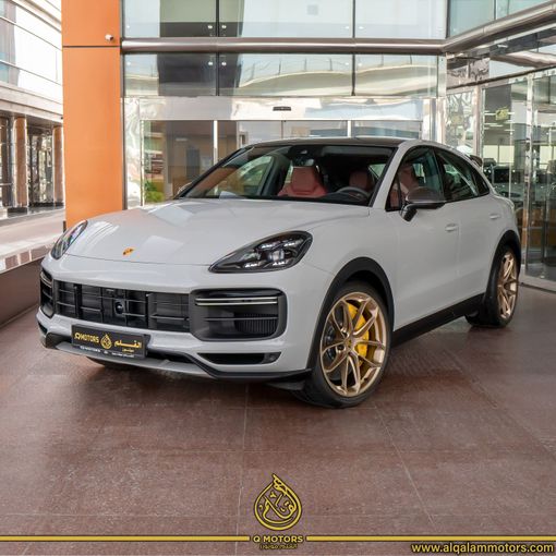 New Porsche Cayenne Turbo III, 4.0 l, 2022 in Dubai by Q Motors, Grey color. European Specs | AUTO.AE