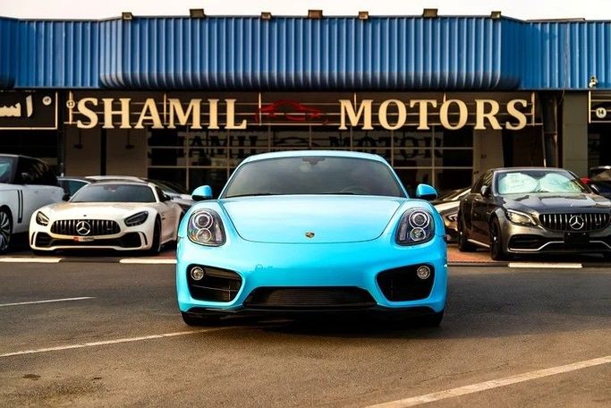 Used Porsche Cayman S II (981), 3.4 l, 2015 in Dubai by Shamil Motors, Light Blue color. Japanese Specs | AUTO.AE