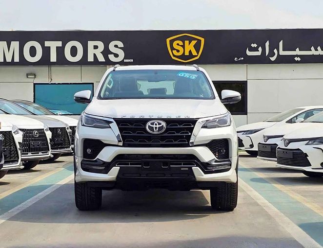 New Toyota Fortuner II Facelift, 4.0 l, 2025 in Dubai by SK Motors, White color. GCC Specs | AUTO.AE
