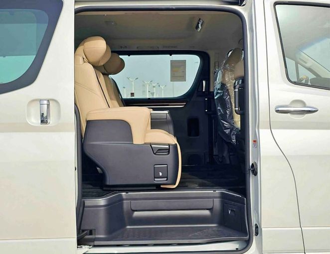 New Toyota Granvia II, 3.5 l, 2025 in Dubai by SK Motors, White color. GCC Specs | AUTO.AE