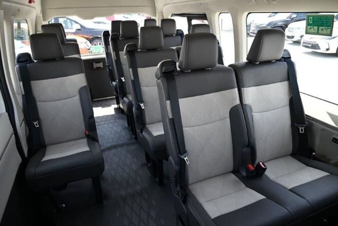 New Toyota HiAce H300, 3.5 l, 2024 in Dubai by Mohamed Hakim Motors, White color. GCC Specs | AUTO.AE