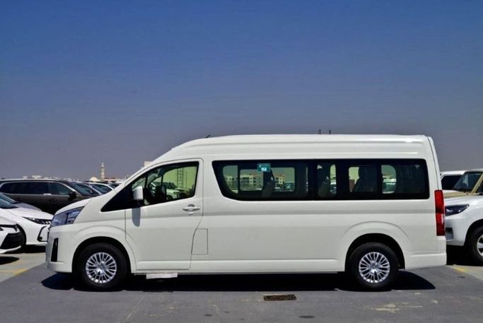 New Toyota HiAce H300, 3.5 l, 2024 in Dubai by Mohamed Hakim Motors, White color. GCC Specs | AUTO.AE