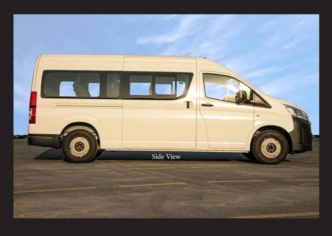 New Toyota HiAce H300, 2.8 l, 2023 in Dubai by Mohamed Hakim Motors, White color. GCC Specs | AUTO.AE