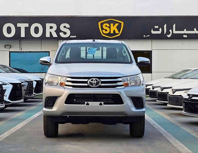 New Toyota Hilux VIII Facelift 2, 2.8 l, 2025 in Dubai by SK Motors, Silver color. GCC Specs | AUTO.AE