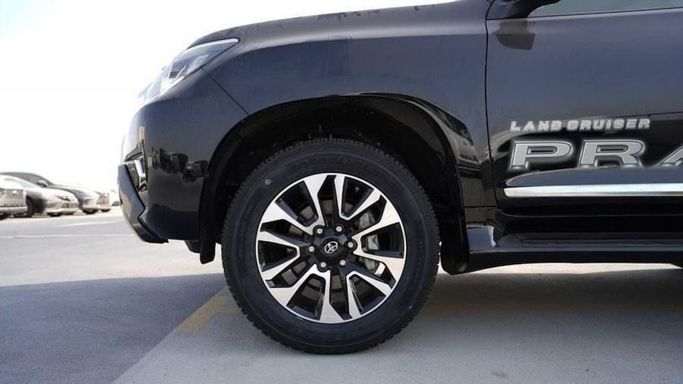 New Toyota Land Cruiser Prado 150 Series Facelift 3, 2.7 l, 2023 in Dubai by Mohamed Hakim Motors, Black color. GCC Specs | AUTO.AE